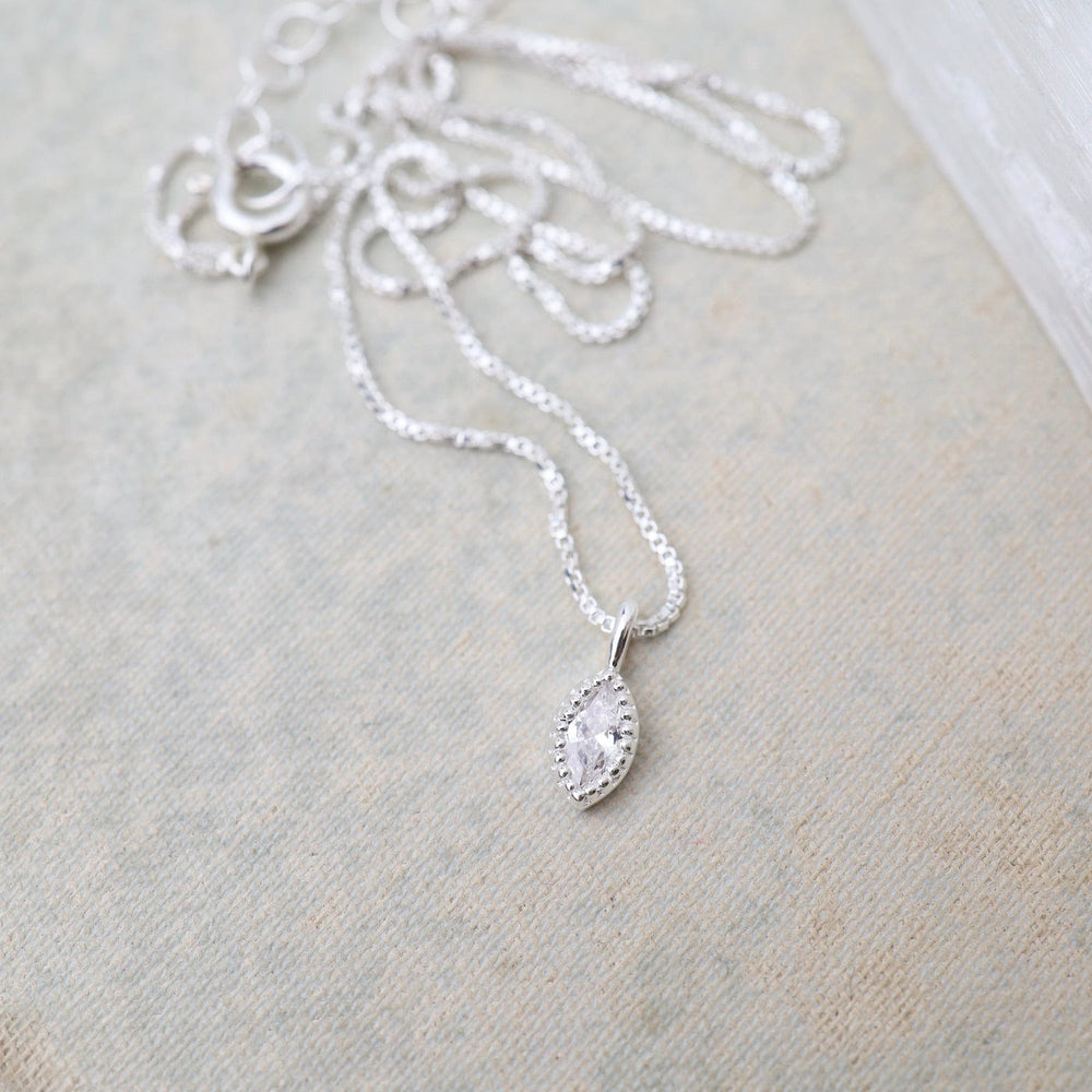 
                  
                    NKL CZ Marquise with Milgrain Edge Necklace - Sterling Silver
                  
                