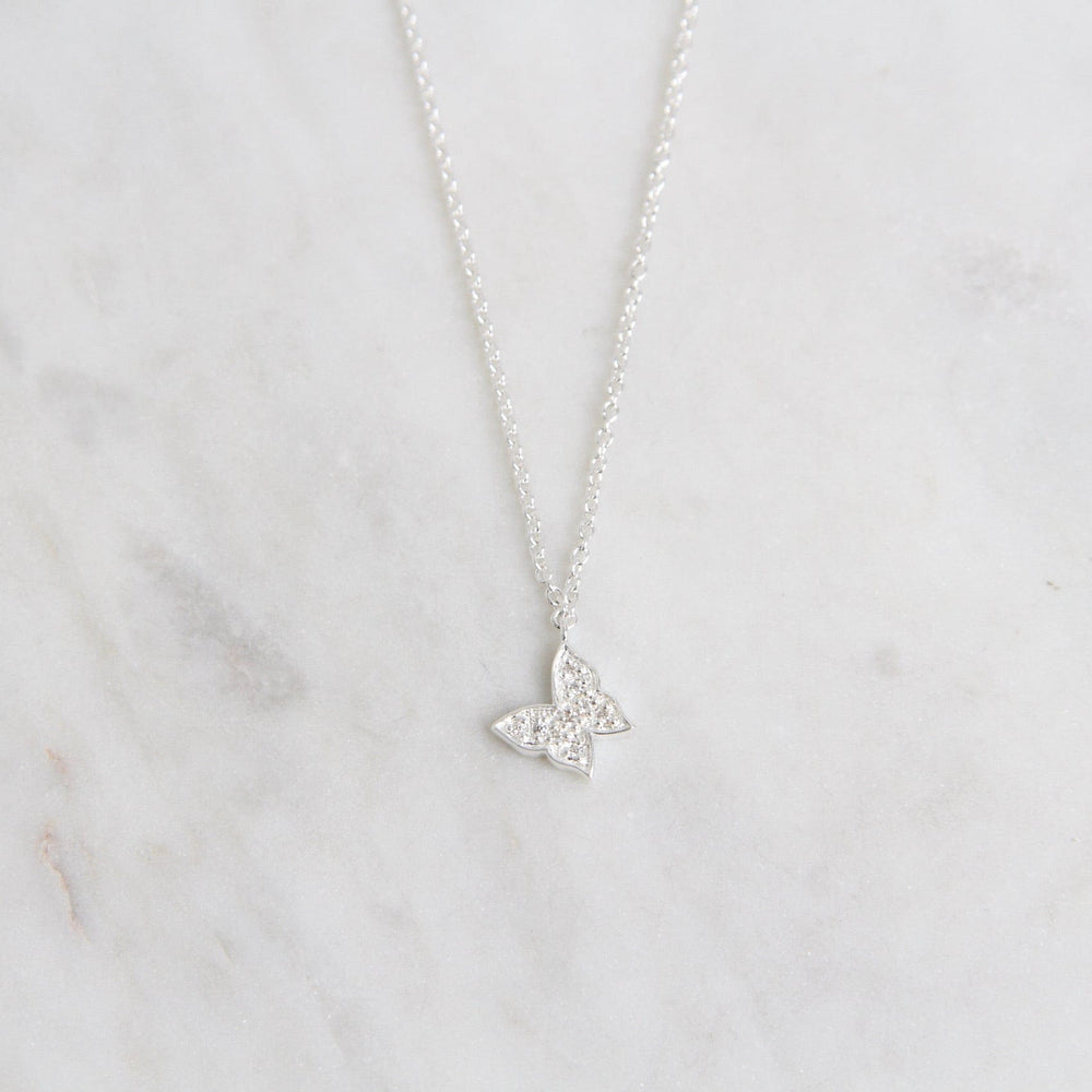 
                      
                        NKL CZ Pave Butterfly Necklace - Sterling Silver
                      
                    