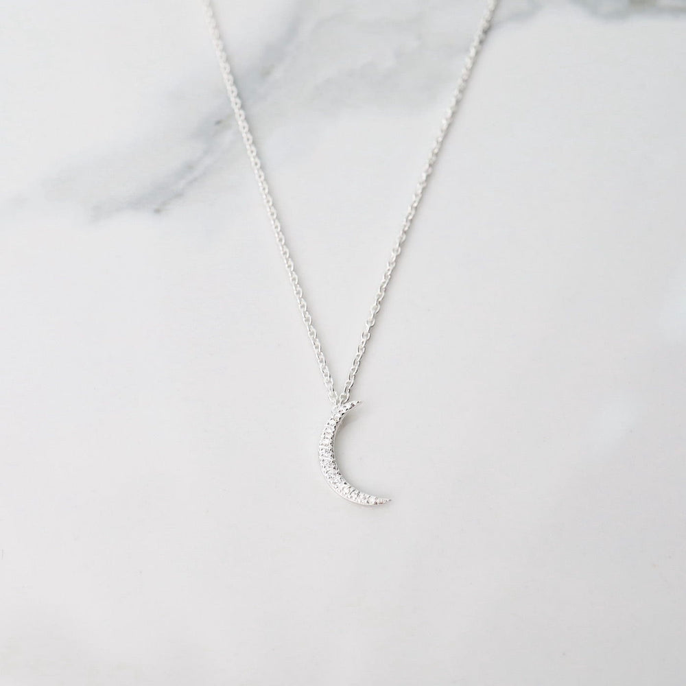 
                  
                    NKL CZ Pave New Moon Necklace - Sterling Silver
                  
                