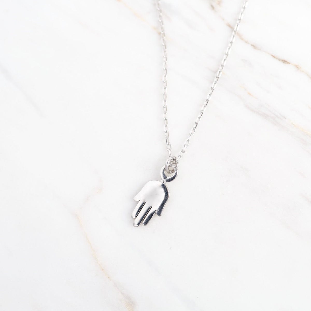 NKL Dainty and Sleek Silver Hamsa Necklace