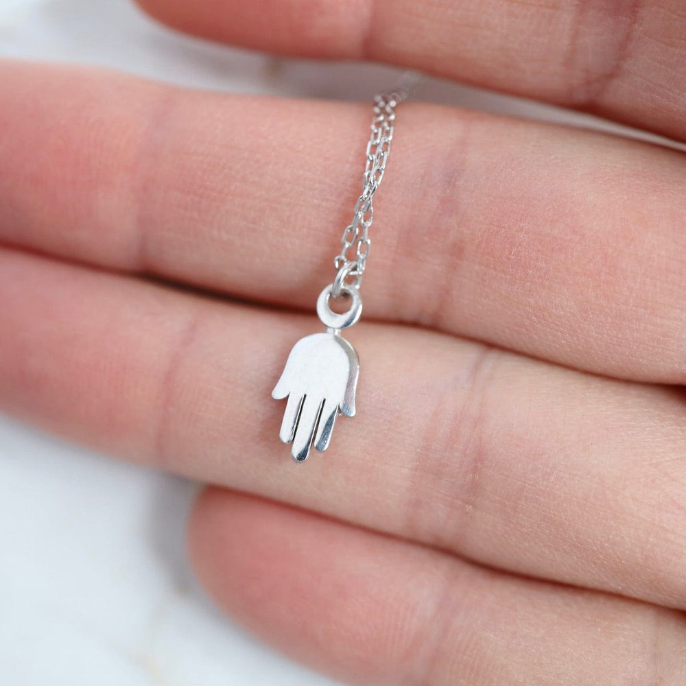 
                  
                    NKL Dainty and Sleek Silver Hamsa Necklace
                  
                