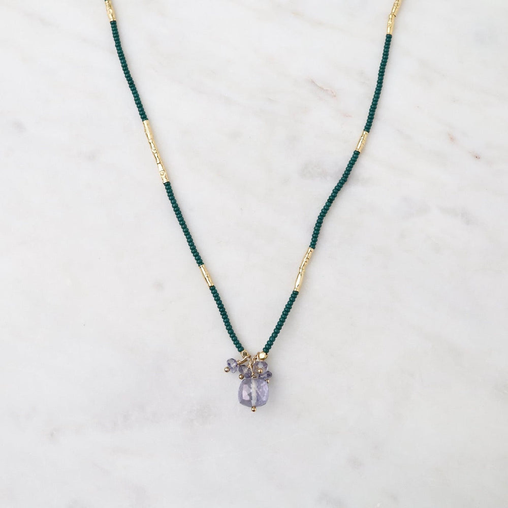 
                      
                        NKL Dark Green Seed & Mystic Quartz Bead Necklace
                      
                    