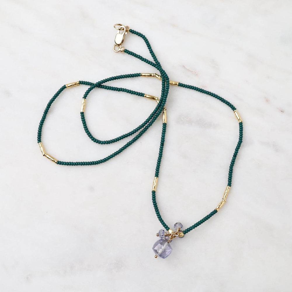 
                      
                        NKL Dark Green Seed & Mystic Quartz Bead Necklace
                      
                    