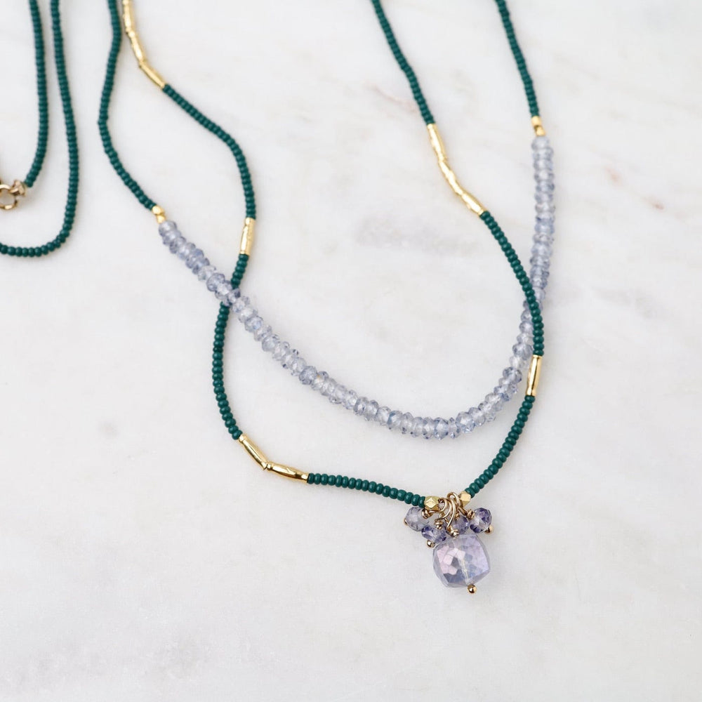 
                      
                        NKL Dark Green Seed & Mystic Quartz Bead Necklace
                      
                    