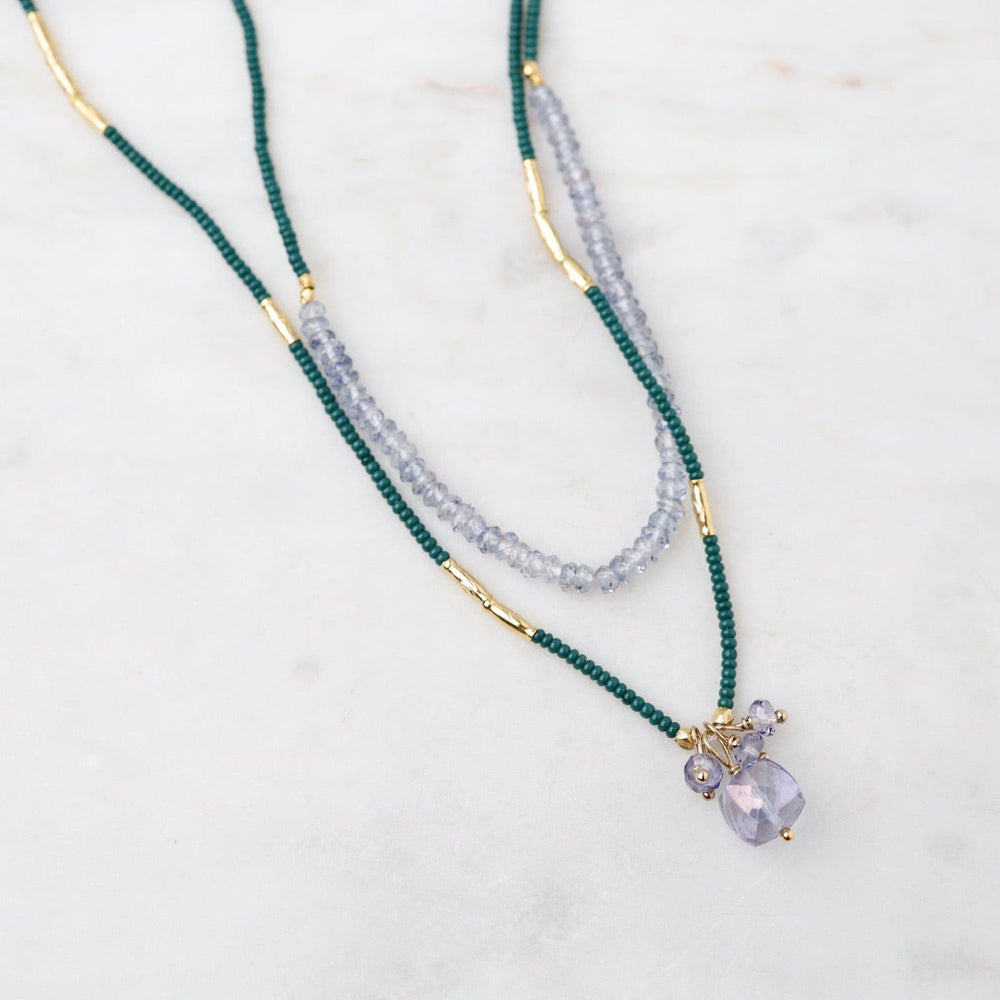 
                      
                        NKL Dark Green Seed & Mystic Quartz Bead Necklace
                      
                    