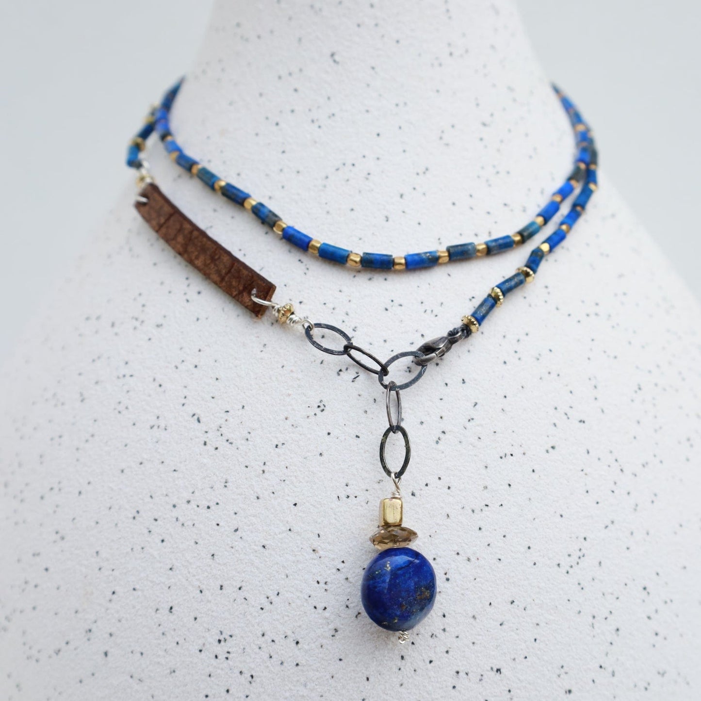 NKL Delicate Lapis & Leather Necklace