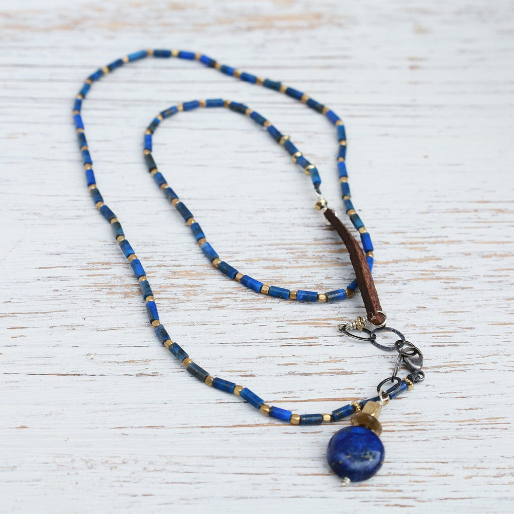 NKL Delicate Lapis & Leather Necklace