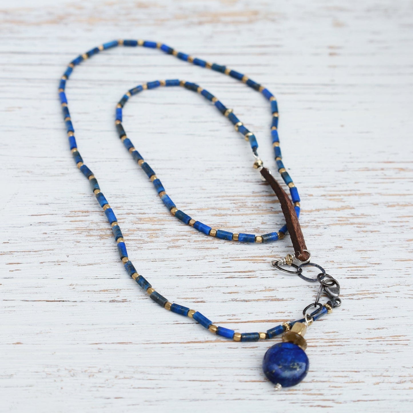 NKL Delicate Lapis & Leather Necklace