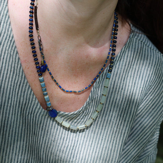 NKL Delicate Lapis & Leather Necklace