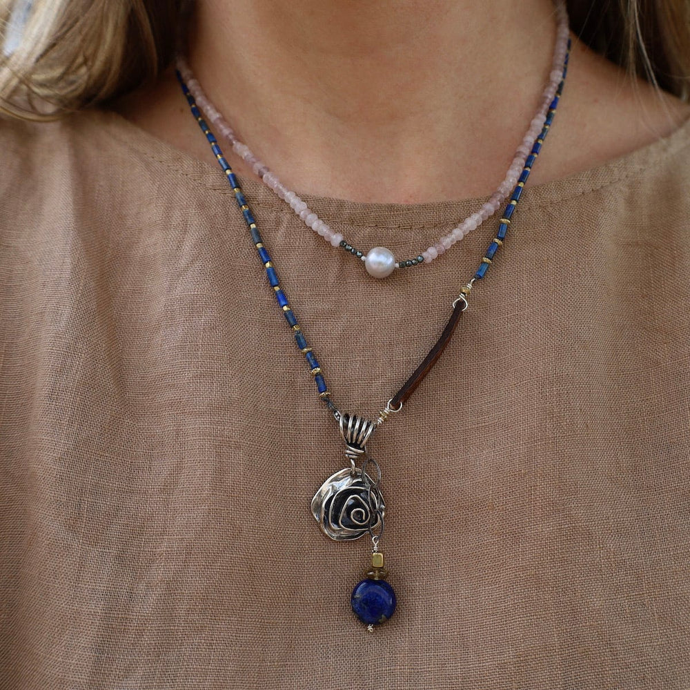 NKL Delicate Lapis & Leather Necklace