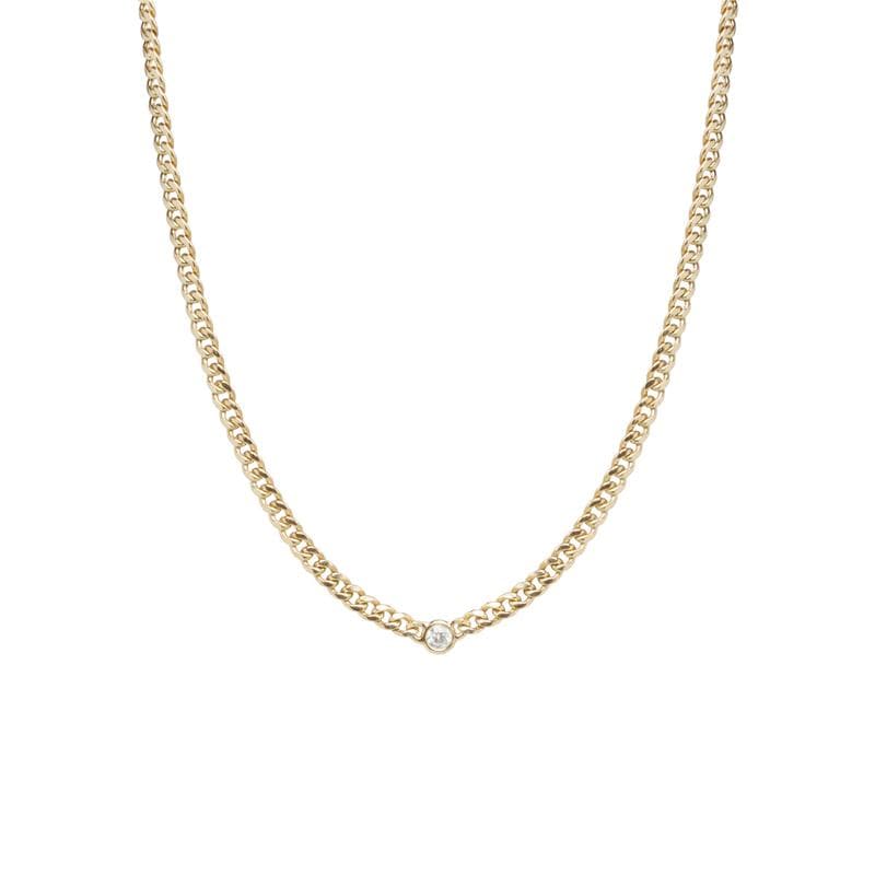 
                      
                        NKL-DIA 14K Gold Small Curb Chain Necklace with Floating Diamond Necklace
                      
                    