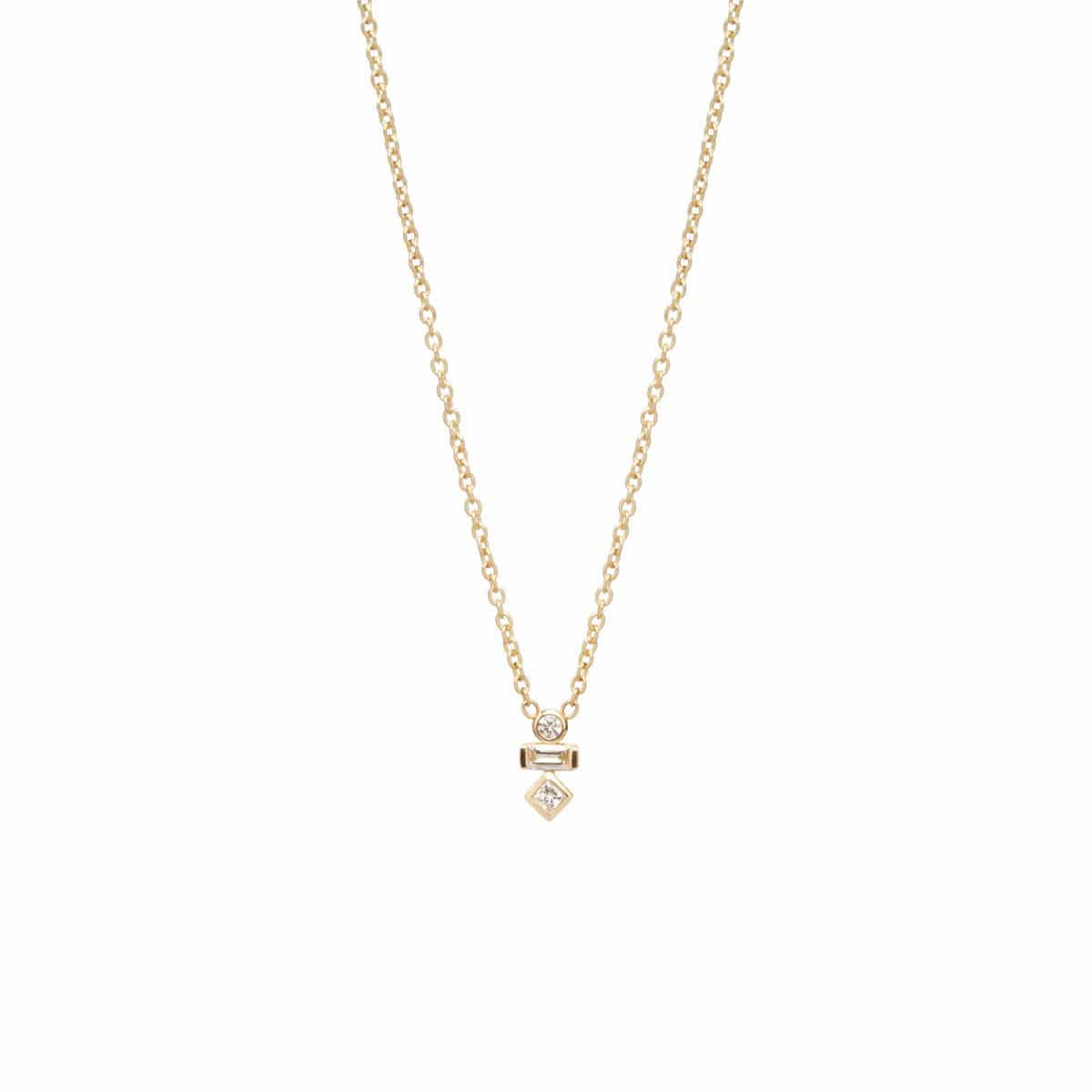 NKL-DIA 14K Mixed Diamond Necklace