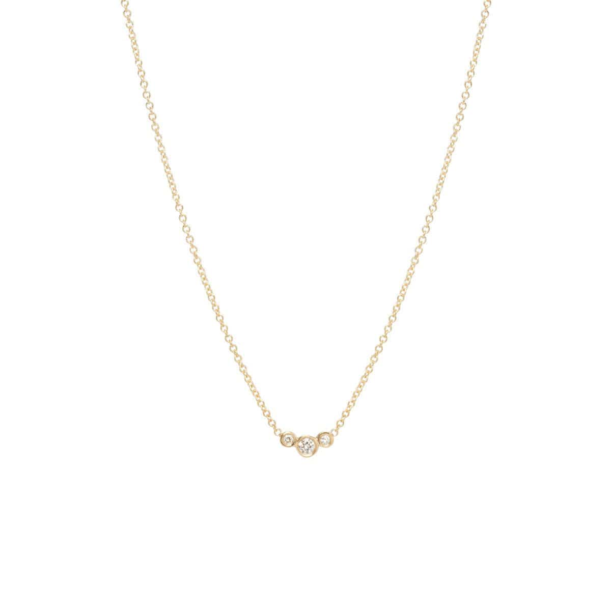 Load image into Gallery viewer, NKL-DIA 14k Small Graduated Bezel Diamond Necklace
