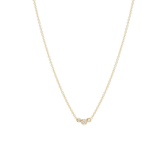 Load image into Gallery viewer, NKL-DIA 14k Small Graduated Bezel Diamond Necklace
