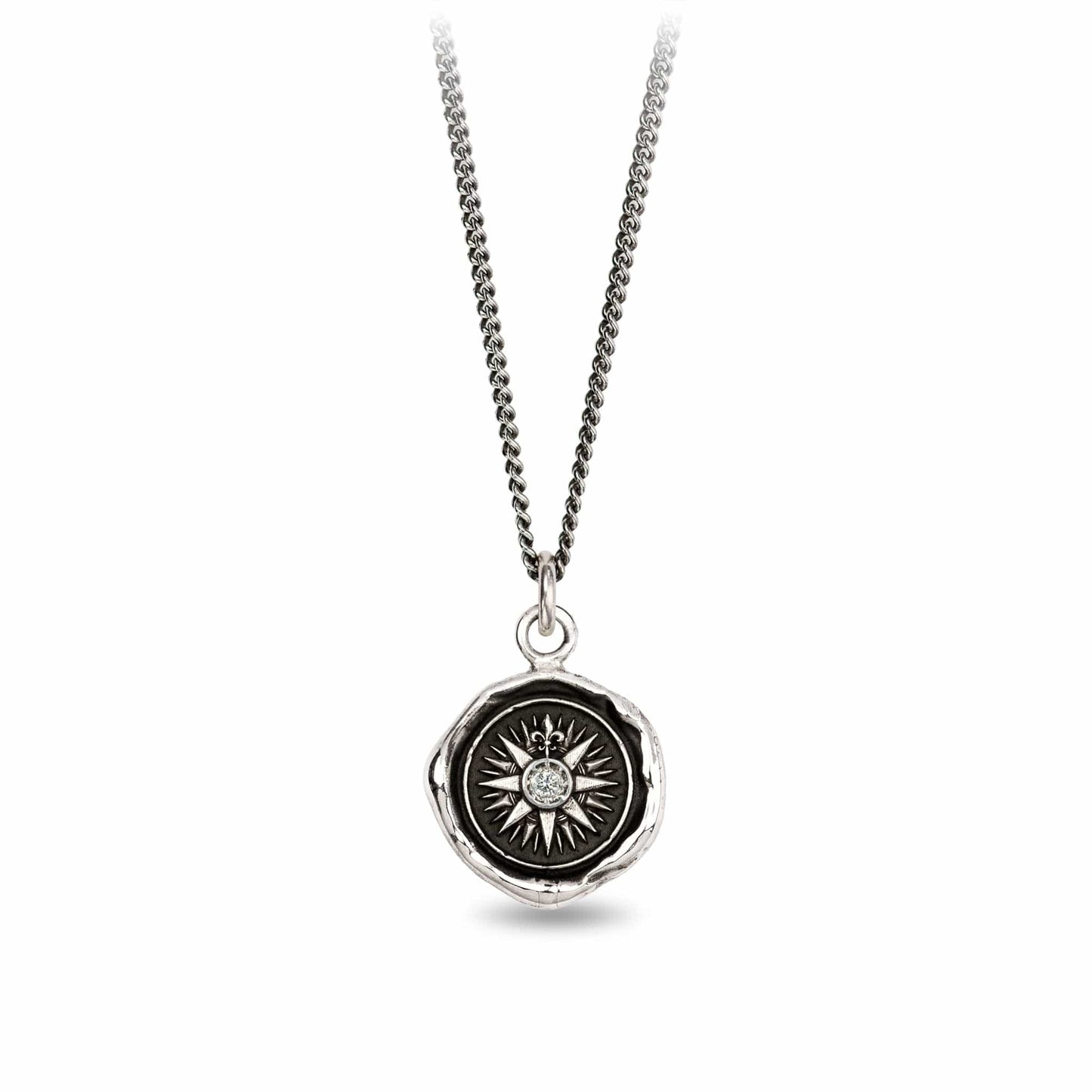 NKL-DIA Direction Diamond Set Talisman Necklace