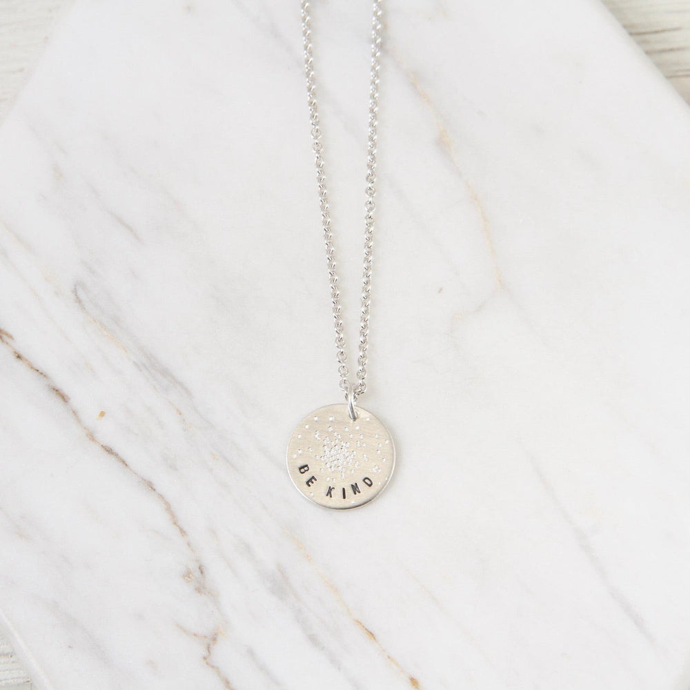 
                  
                    NKL Diamond Dusted Mini Coin Necklace - "Be Kind"
                  
                