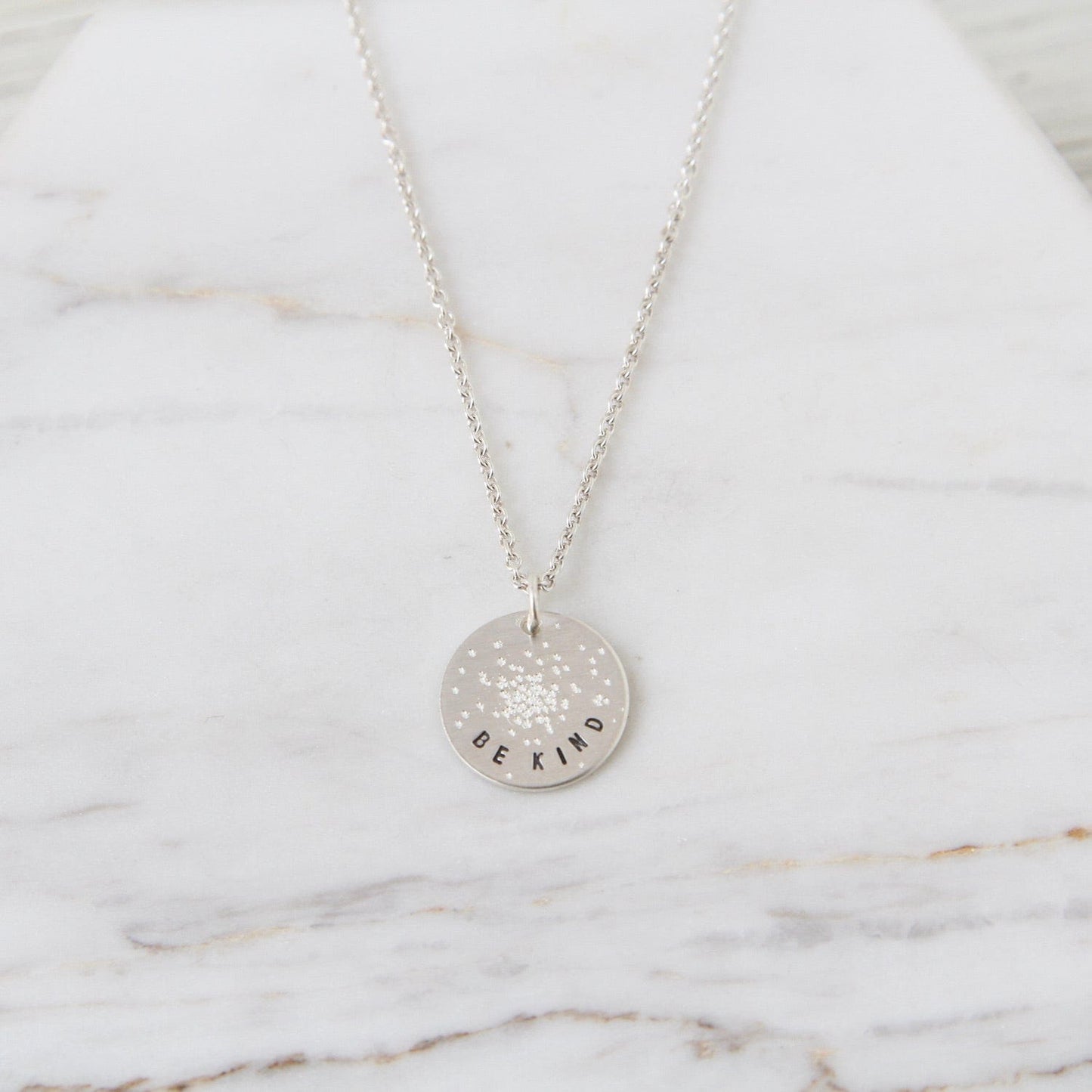 NKL Diamond Dusted Mini Coin Necklace - "Be Kind"