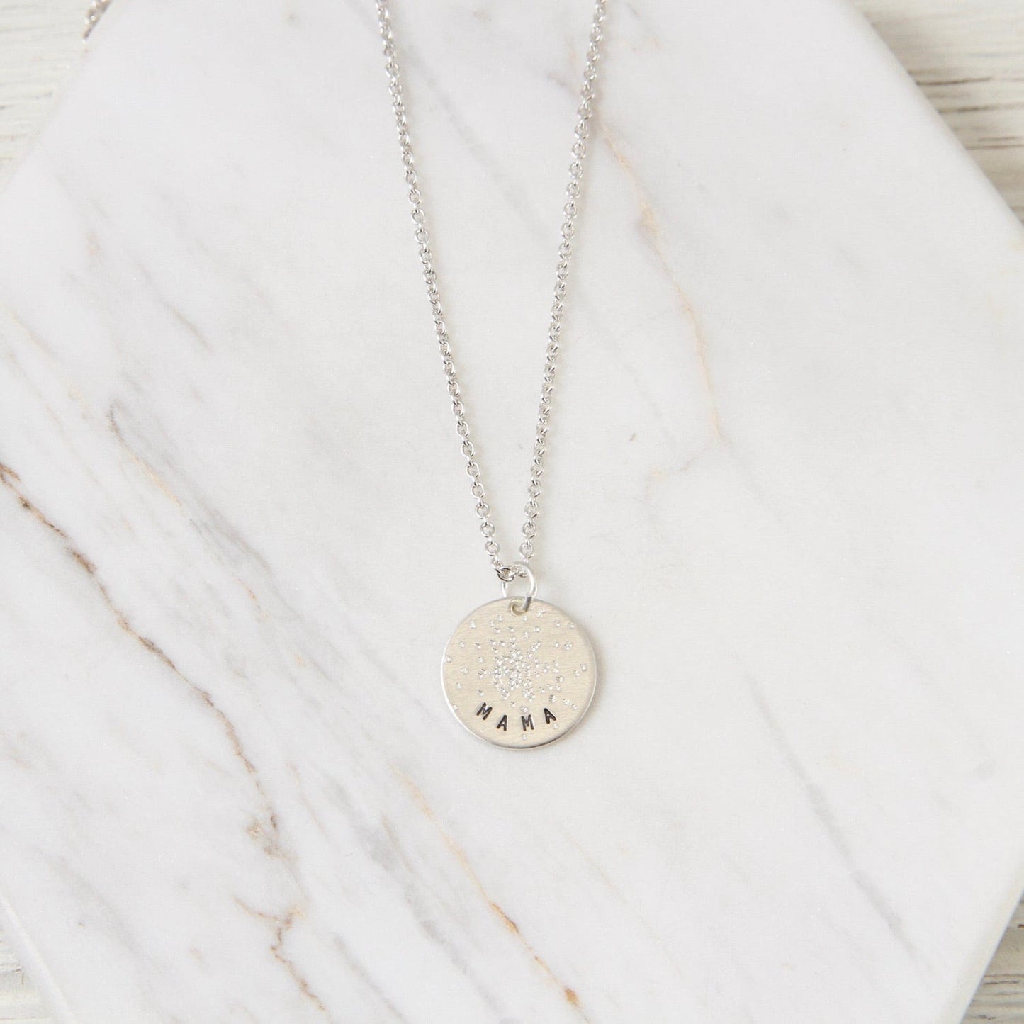 NKL Diamond Dusted Mini Coin Necklace - "Mama"
