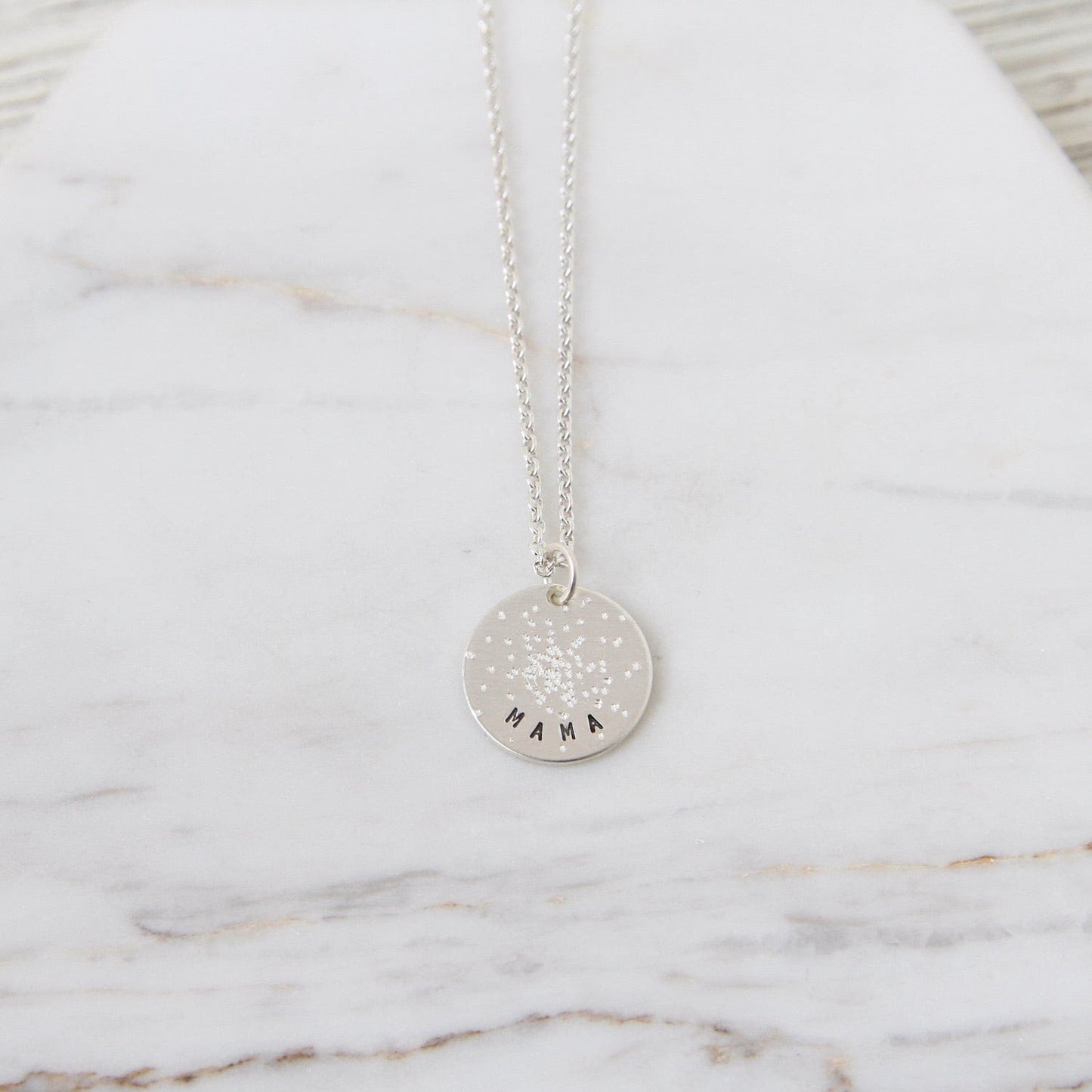 NKL Diamond Dusted Mini Coin Necklace - "Mama"