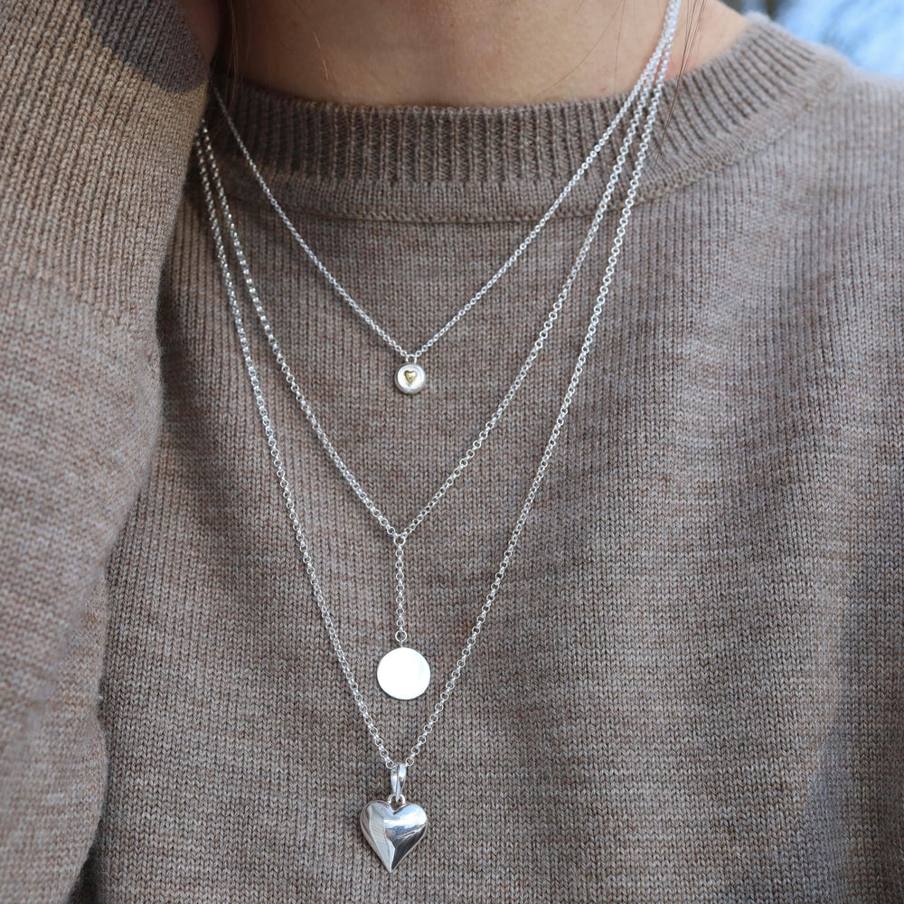 NKL Disc Drop "Y" Necklace in Sterling Silver