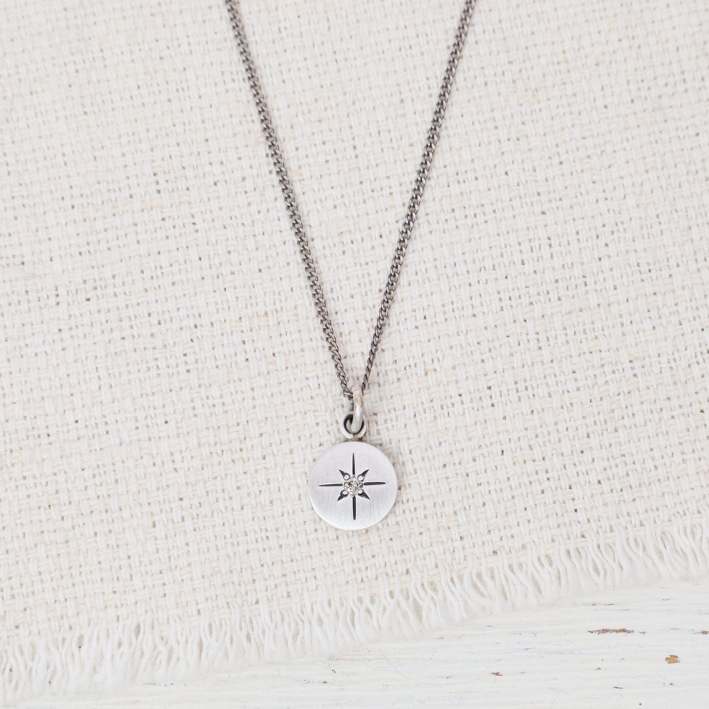 NKL Disc Necklace with Star Set Diamond