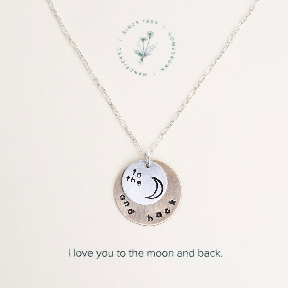 
                      
                        NKL Double Disc "To the Moon, and Back" Necklace
                      
                    