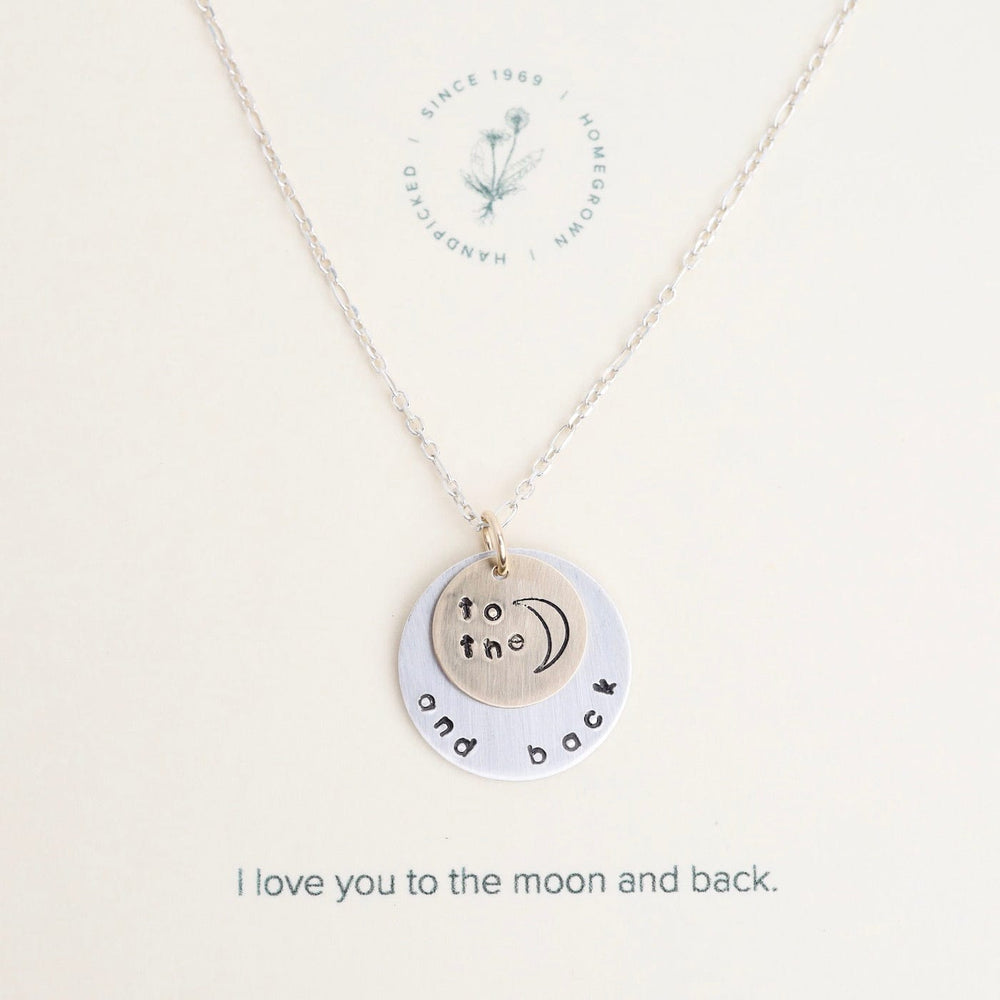 
                  
                    NKL Double Disc "To the Moon, and Back" Necklace
                  
                