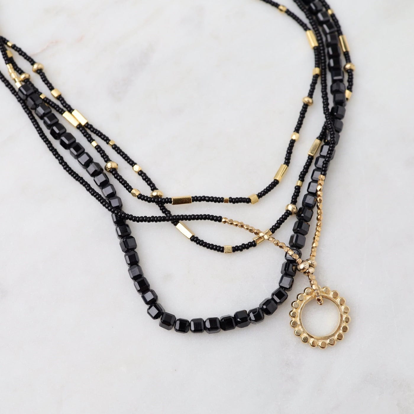 Black Seed Bead Necklace Choose Your Shade and Size Small 