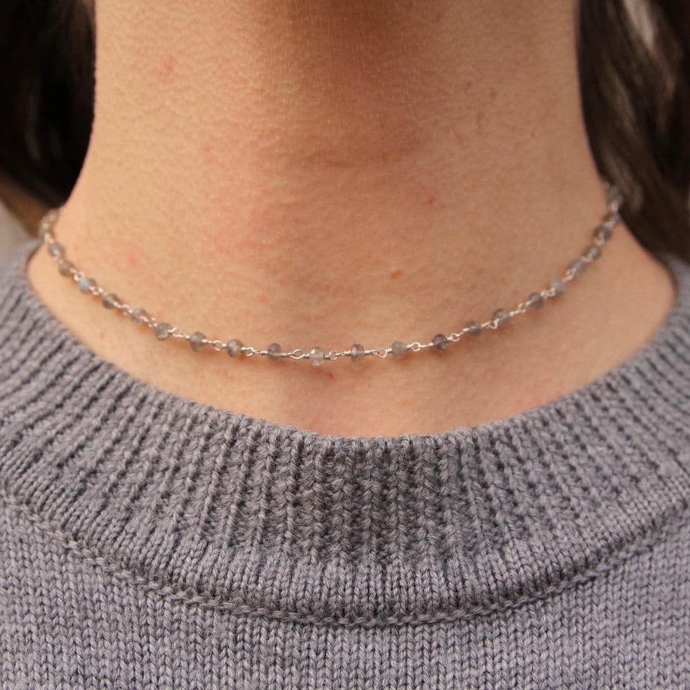 NKL Dreamer ~ Silver Wish Choker ~ Labradorite