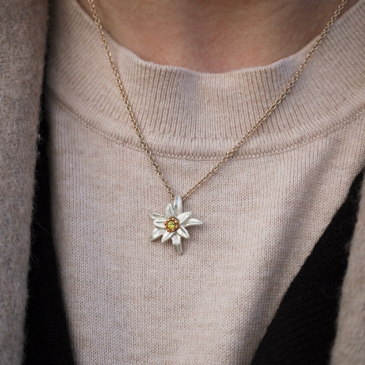 NKL Edelweiss Dangle Pendant Necklace