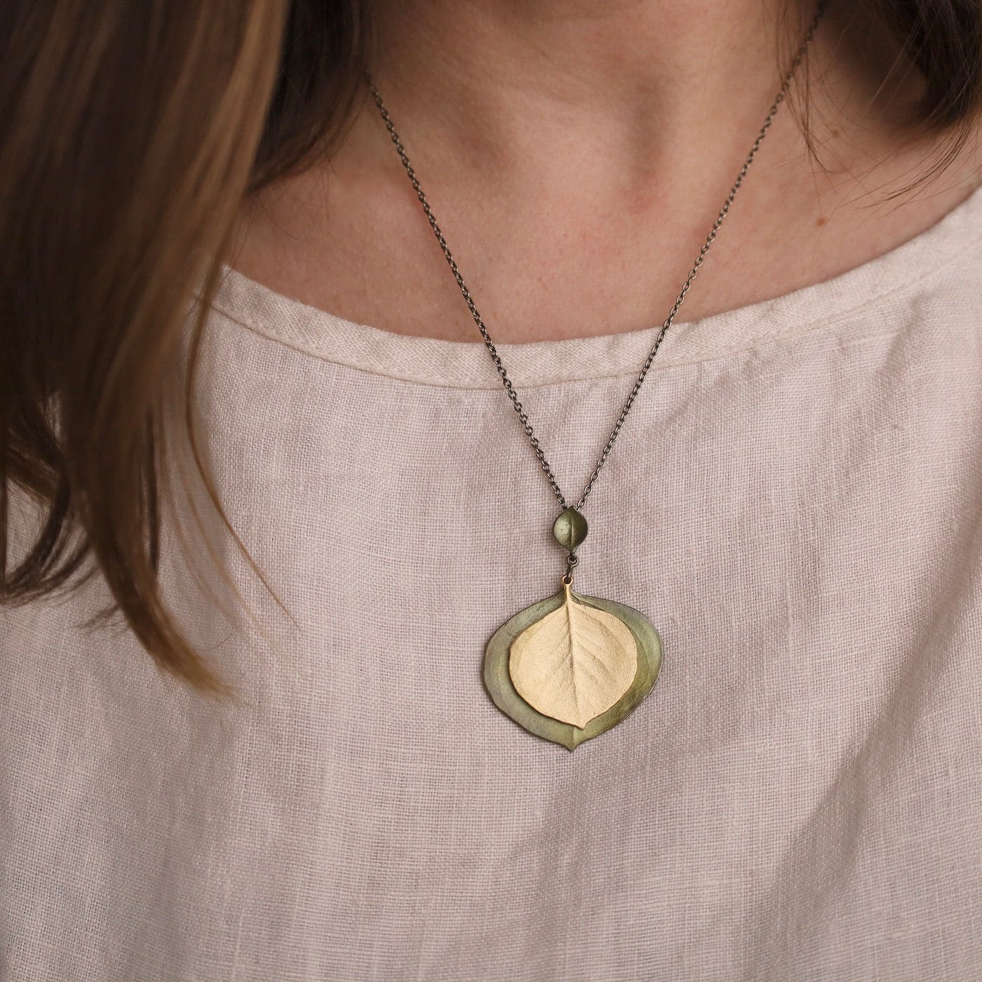 NKL Eucalyptus Round Leaf Pendant