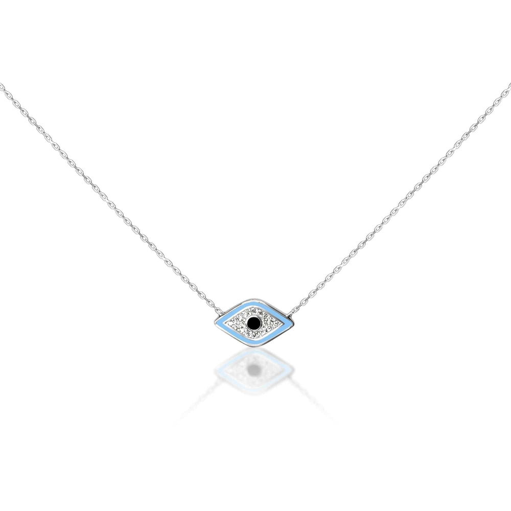 NKL Evil Eye Baby Blue Pendant in Sterling Silver