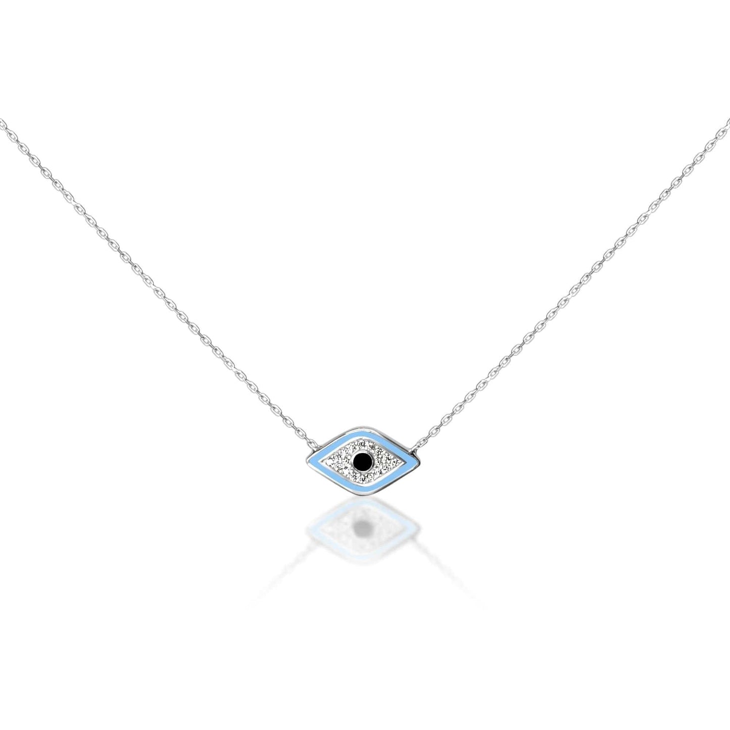 NKL Evil Eye Baby Blue Pendant in Sterling Silver