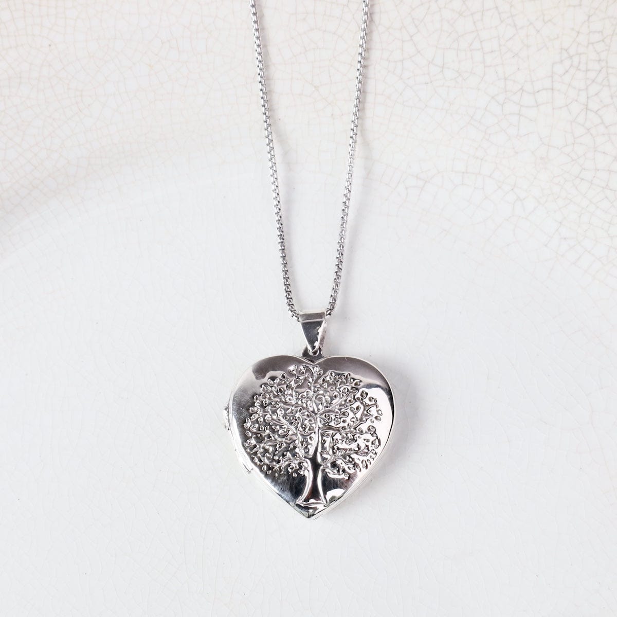 NKL Extra Large Tree of Life Etched Heart Locket Necklace