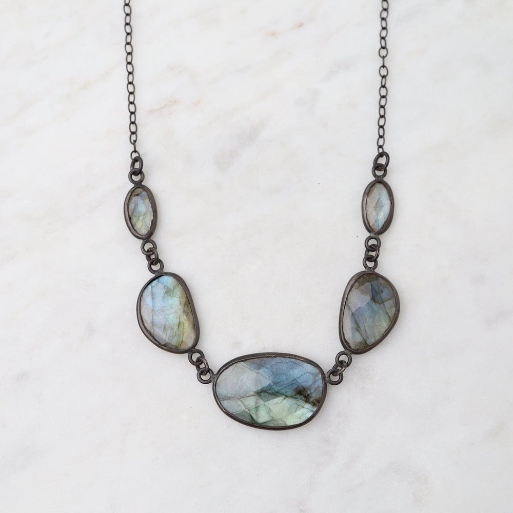 NKL Faceted Labradorite Drop Necklace