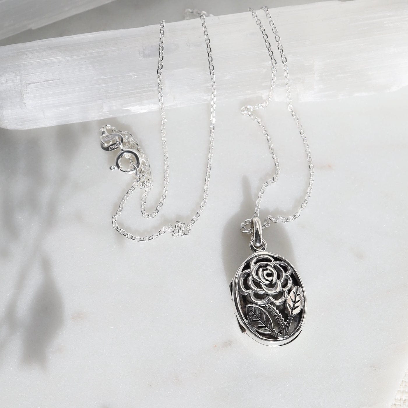 NKL Filagree Rose Oval Locket Necklace