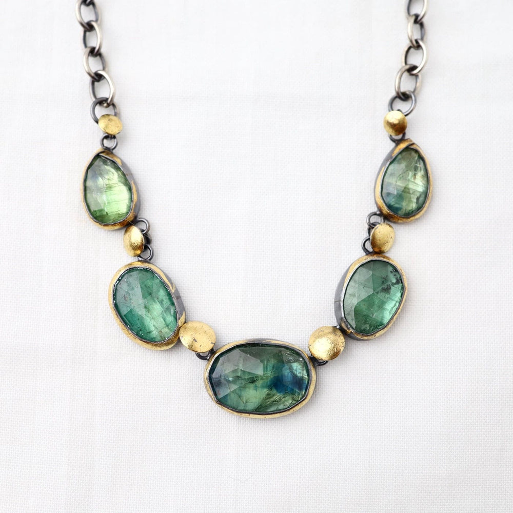 
                      
                        NKL Five Crescent Rim Necklace with Green Kyanite
                      
                    