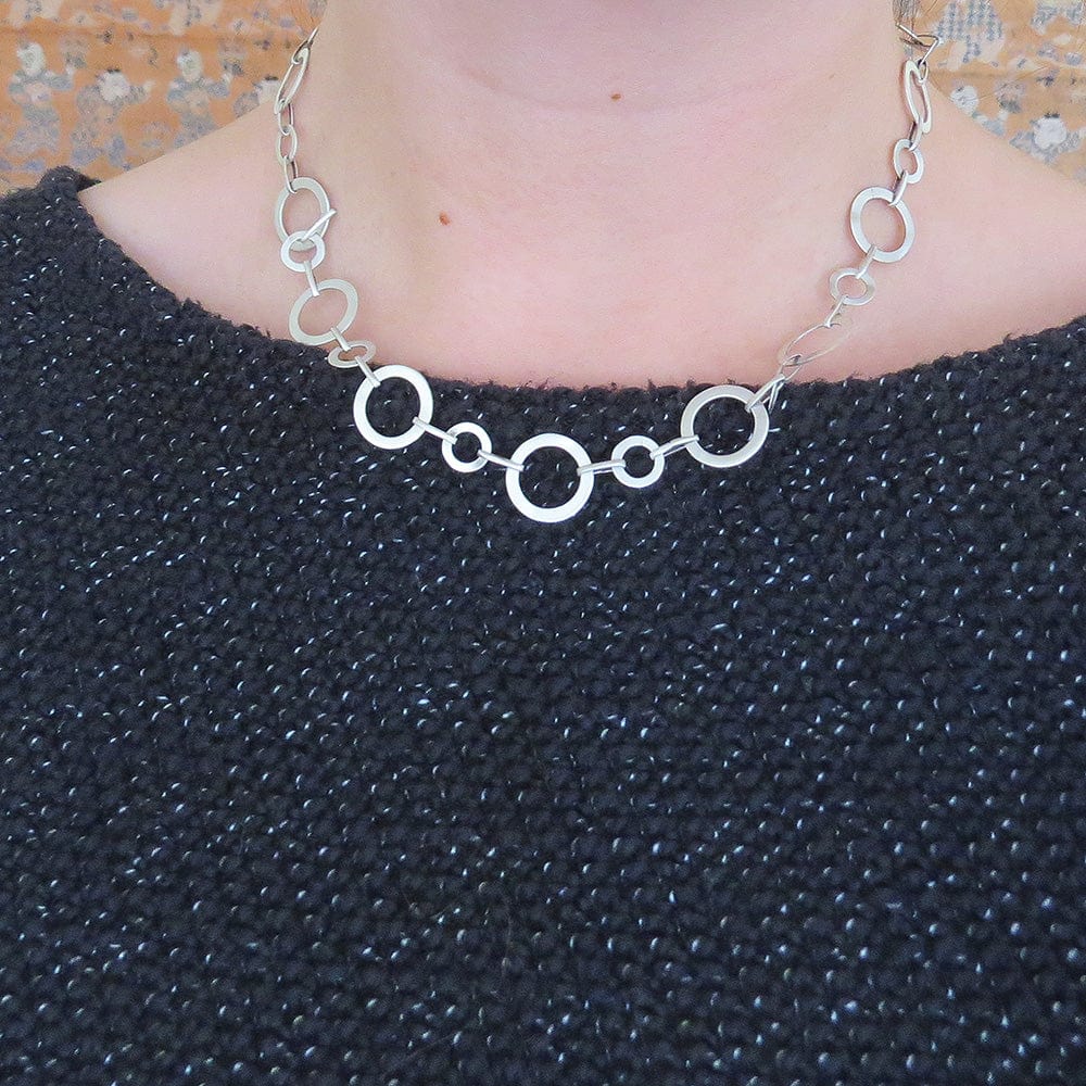 
                      
                        NKL Flat Circle Link Necklace - Sterling Silver
                      
                    