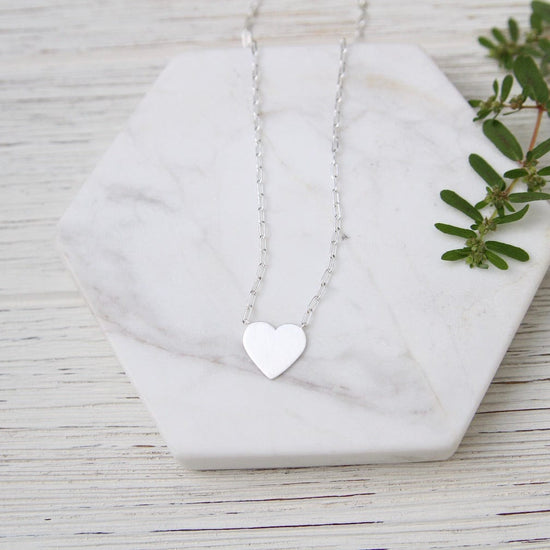 NKL Flat Heart with Parallel Chain Necklace