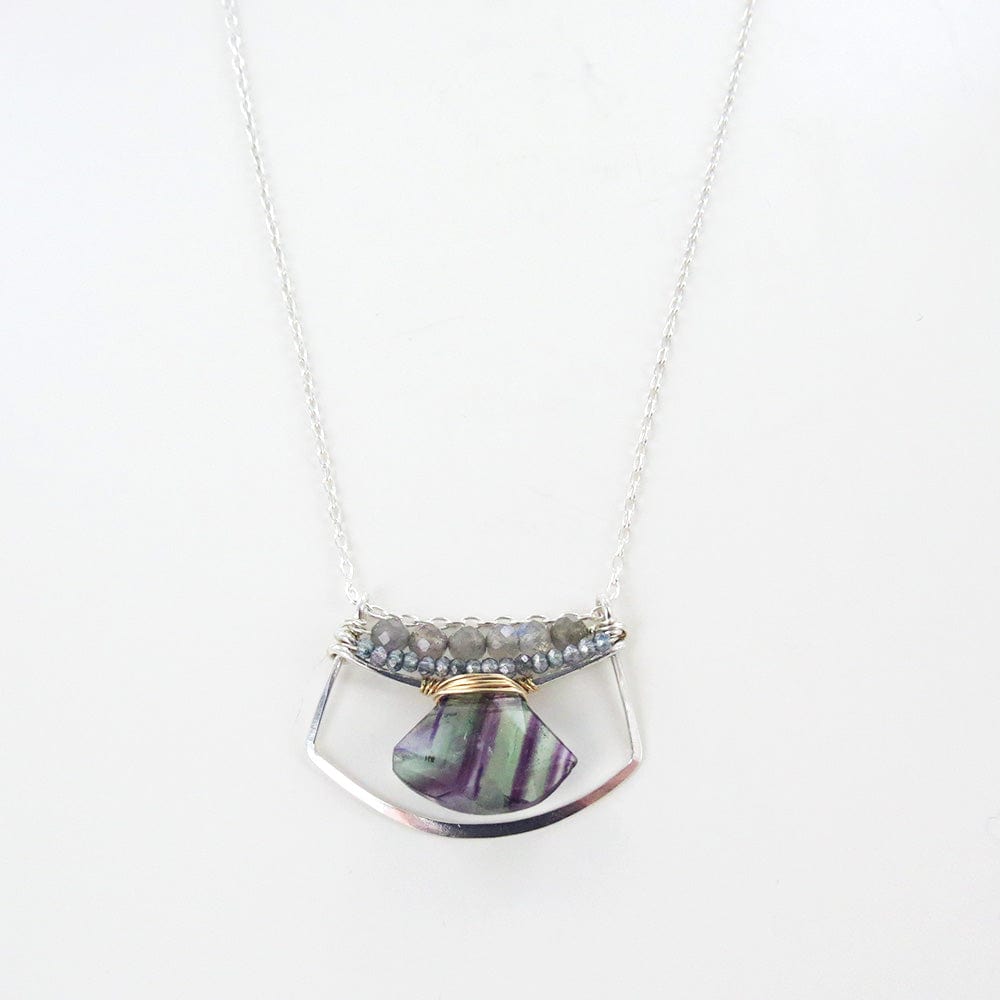 NKL FLOURITE FAN NECKLACE