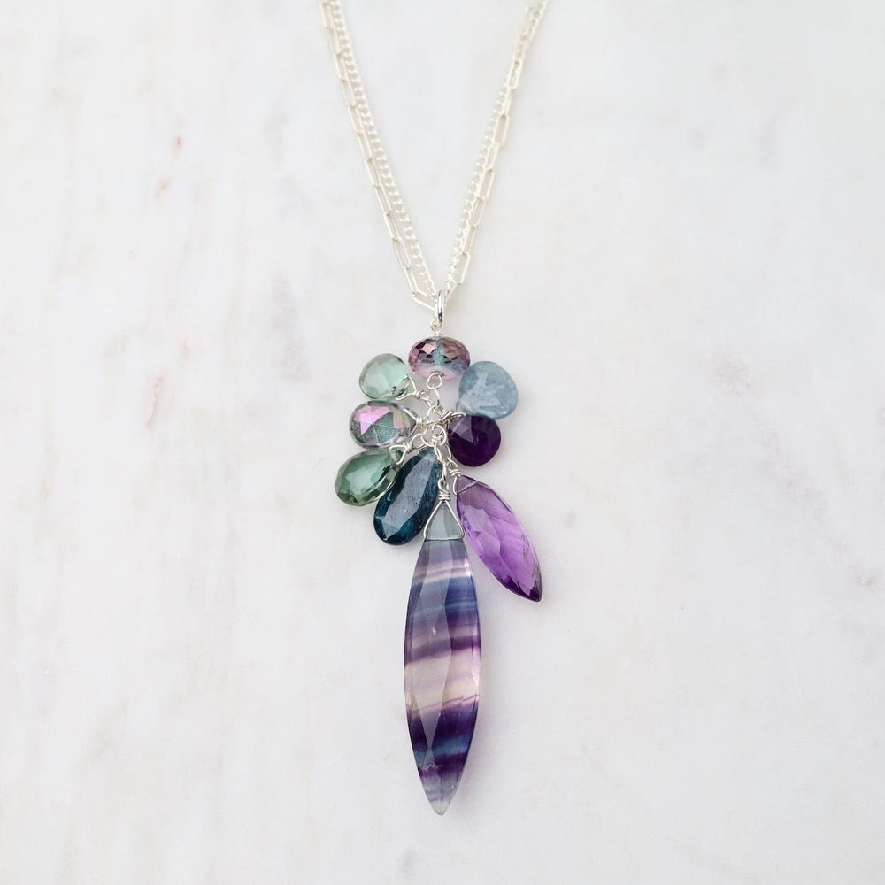 
                      
                        NKL Fluorite Marquise with Clusters Necklace
                      
                    