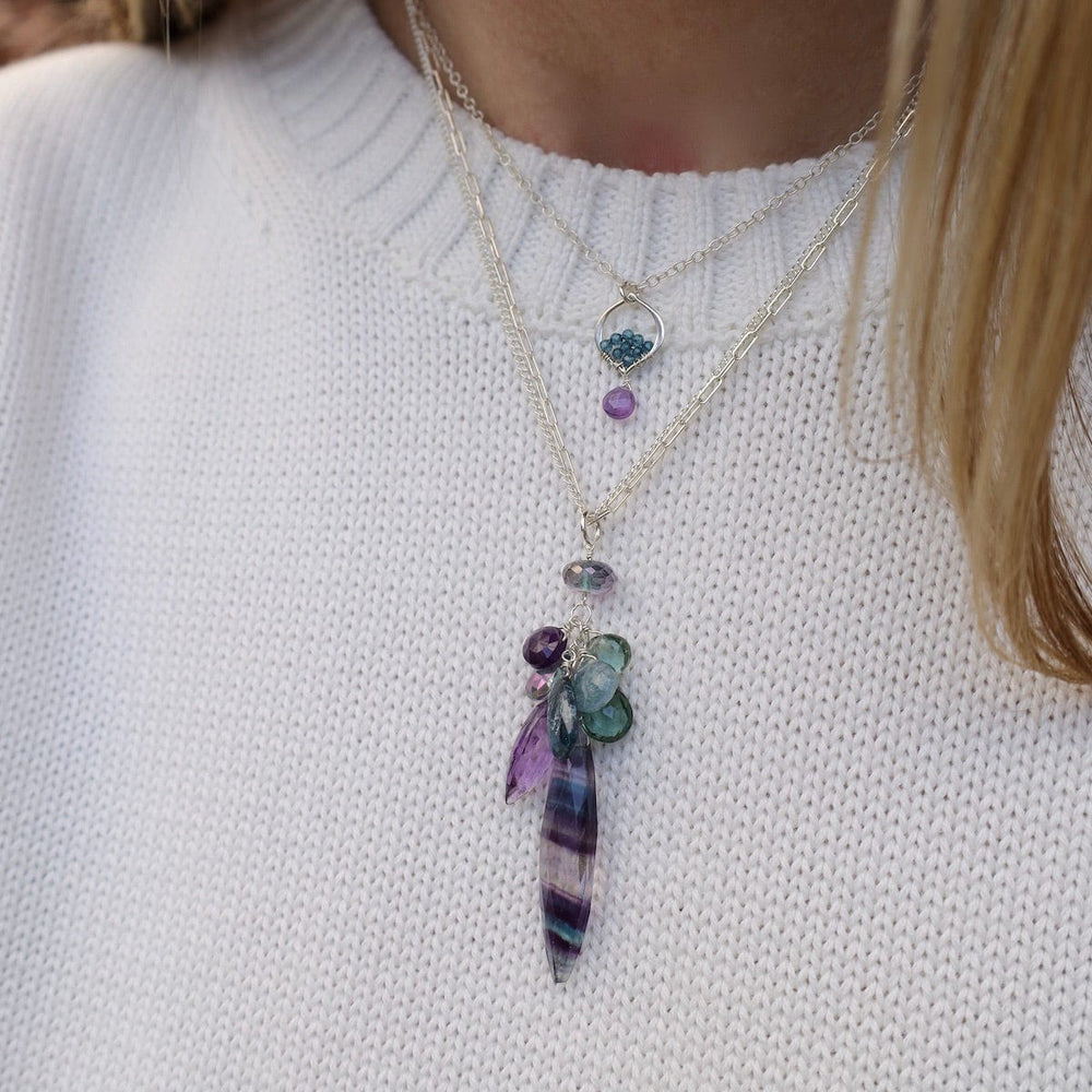 
                      
                        NKL Fluorite Marquise with Clusters Necklace
                      
                    