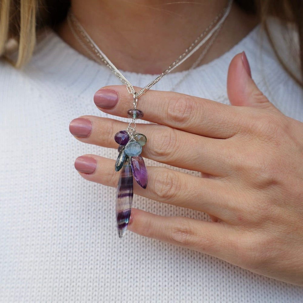 
                      
                        NKL Fluorite Marquise with Clusters Necklace
                      
                    