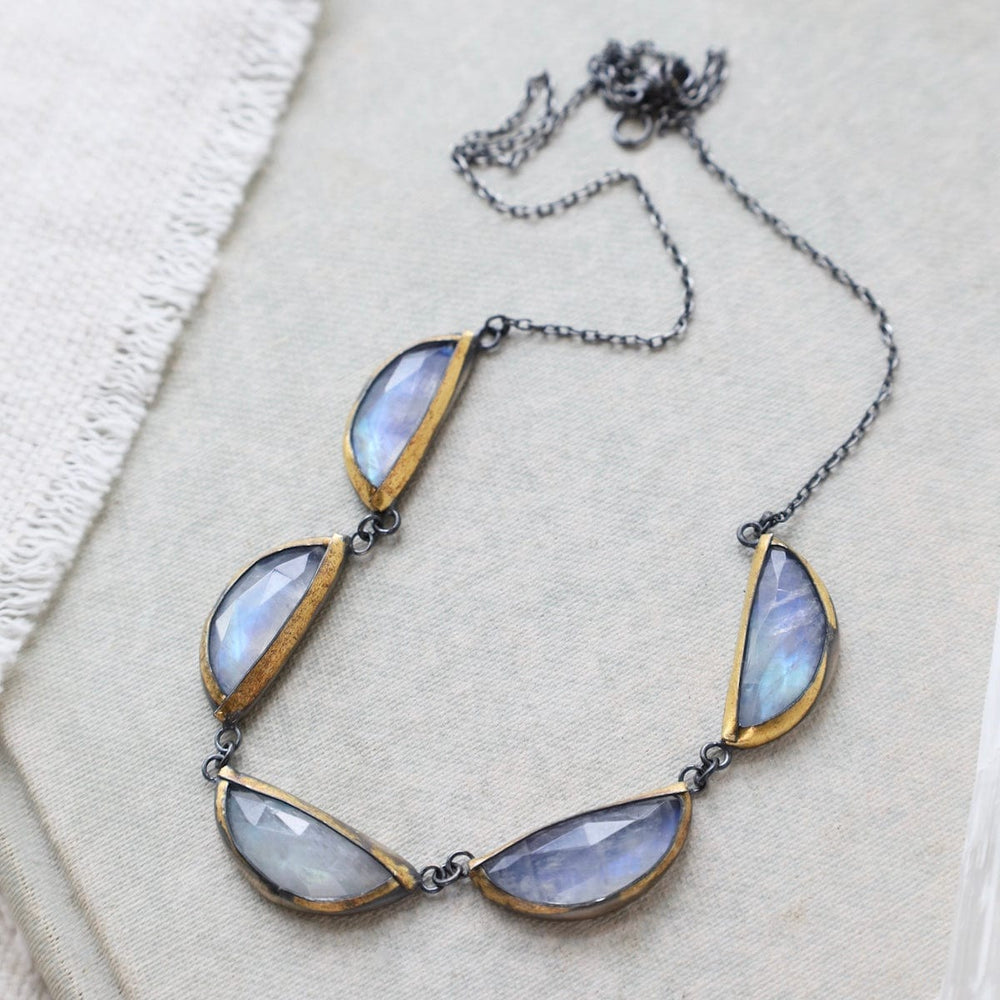 
                  
                    NKL Folded Triple Crescent Necklace in Moonstone
                  
                