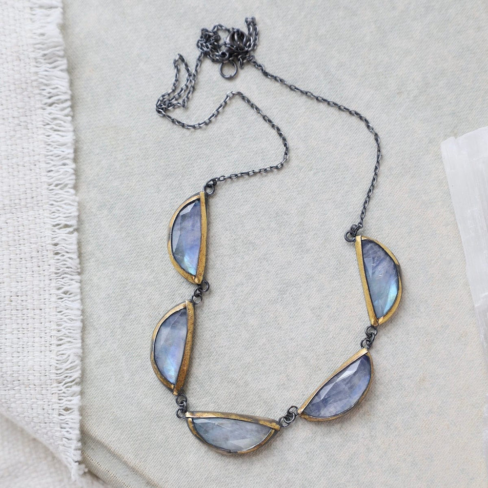 
                  
                    NKL Folded Triple Crescent Necklace in Moonstone
                  
                