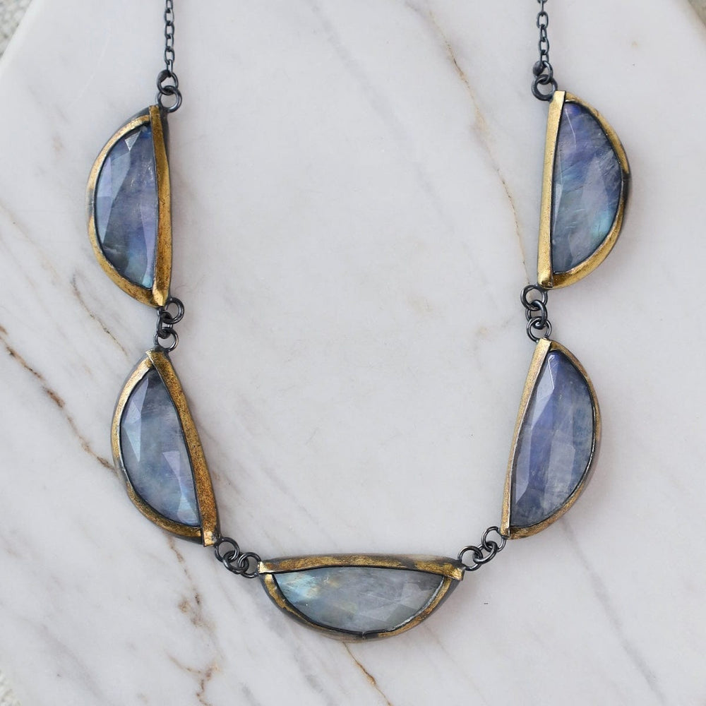 
                  
                    NKL Folded Triple Crescent Necklace in Moonstone
                  
                