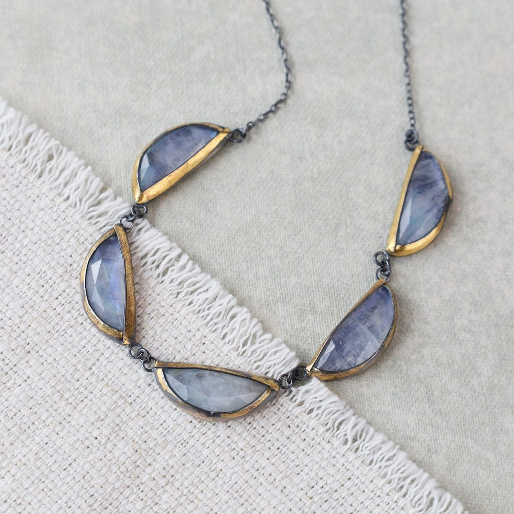 
                  
                    NKL Folded Triple Crescent Necklace in Moonstone
                  
                