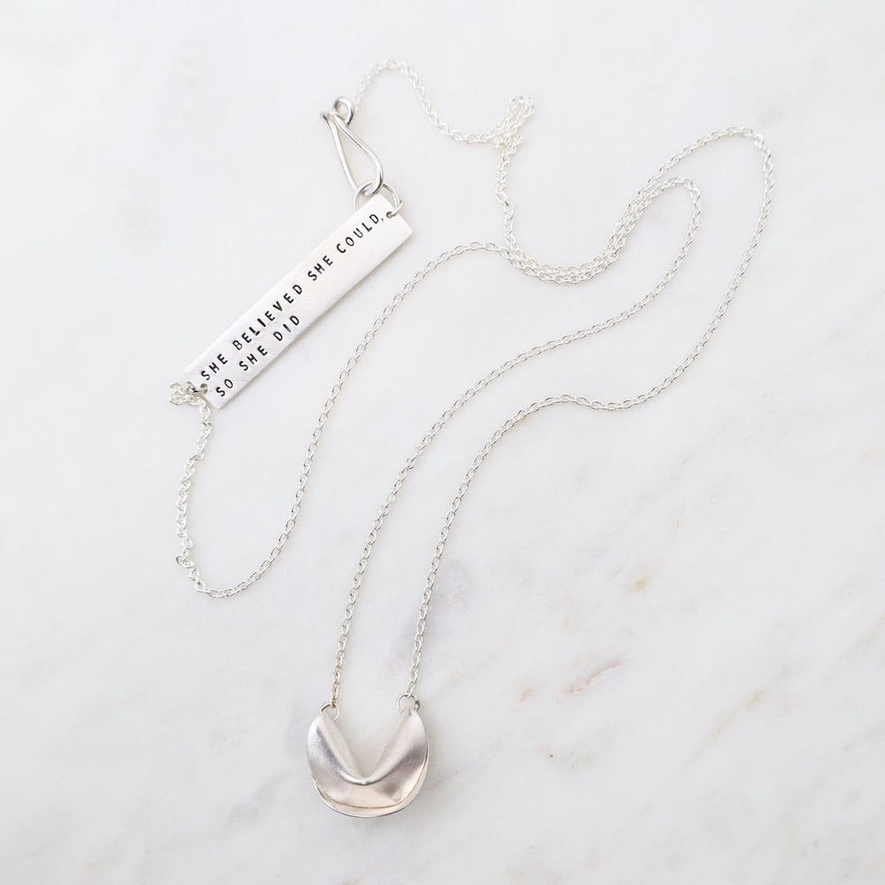 NKL Fortune Cookie Necklace - She Believed She Could So She Did