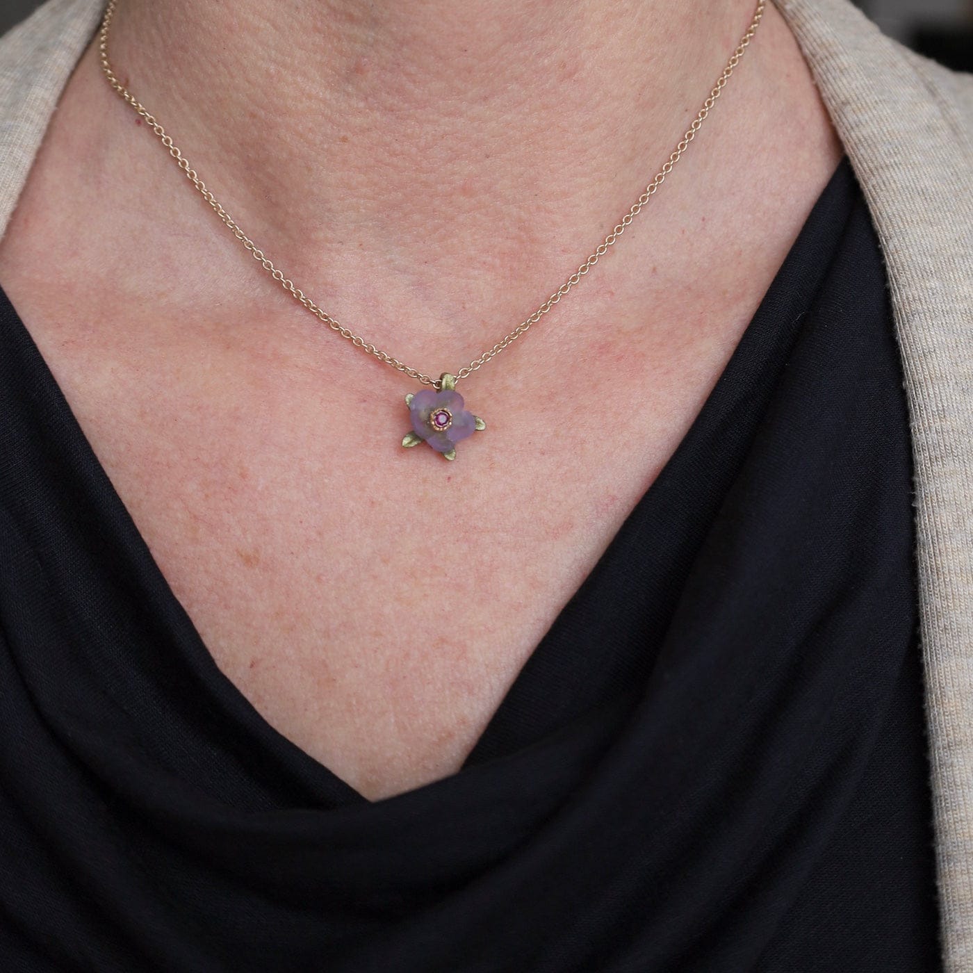 NKL French Bouquet Purple Pendant