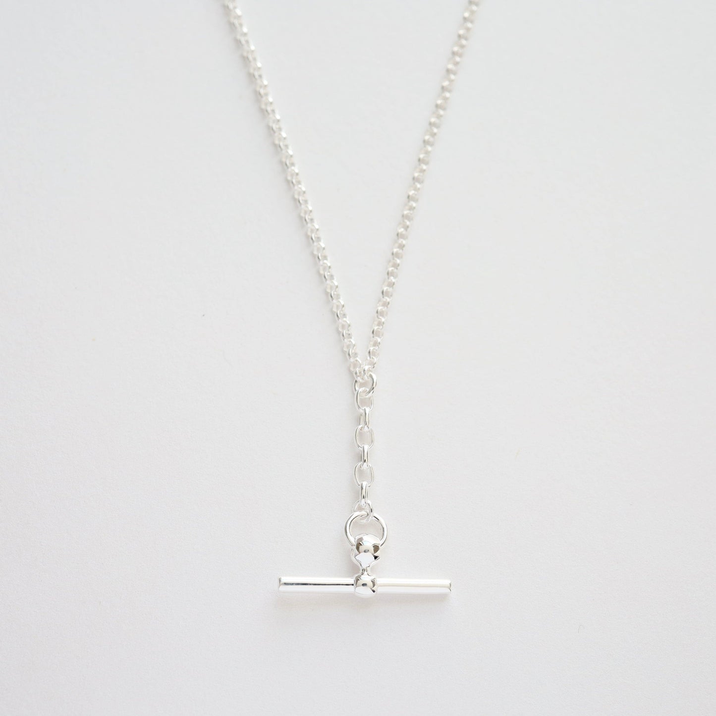 NKL Front Fob Necklace in Sterling Silver